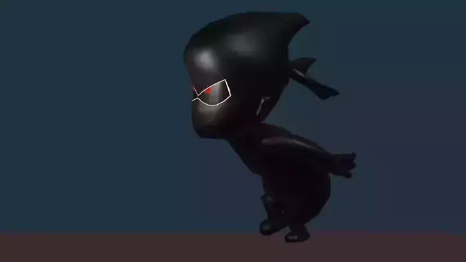 lowpoly ninja boy 3d model fully rigged with animation