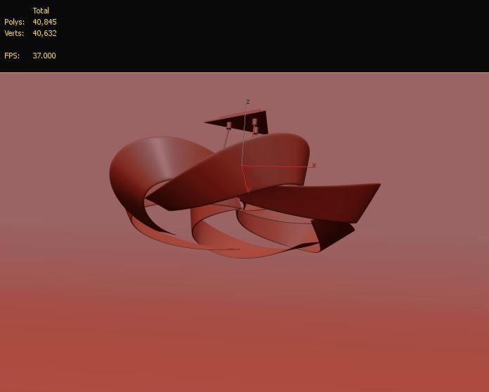 Hubbardton Forge Flux 39 12W Soft Gold LED Pendant Light 3D model_1