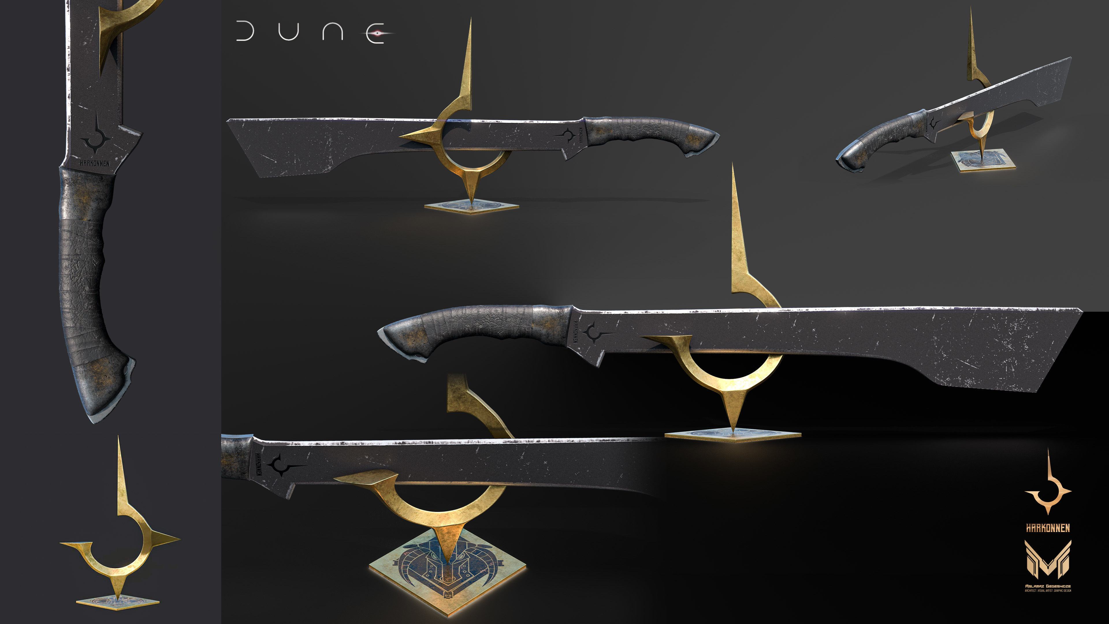 DUNE Sword of HARKONNEN Low-poly 3D model_1