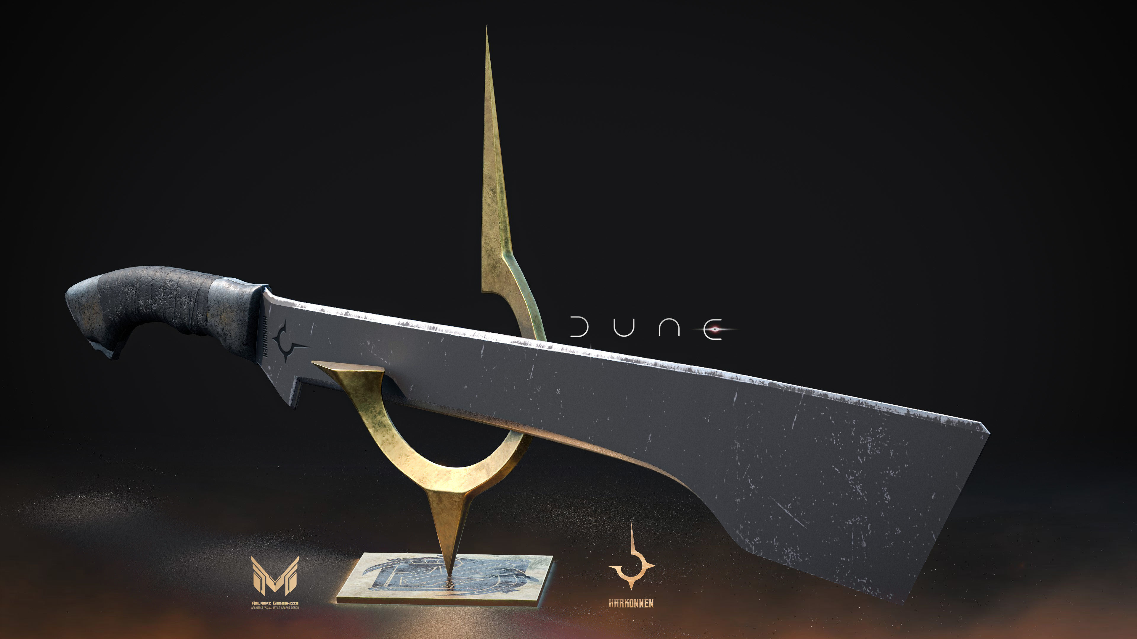 DUNE Sword of HARKONNEN Low-poly 3D model_9