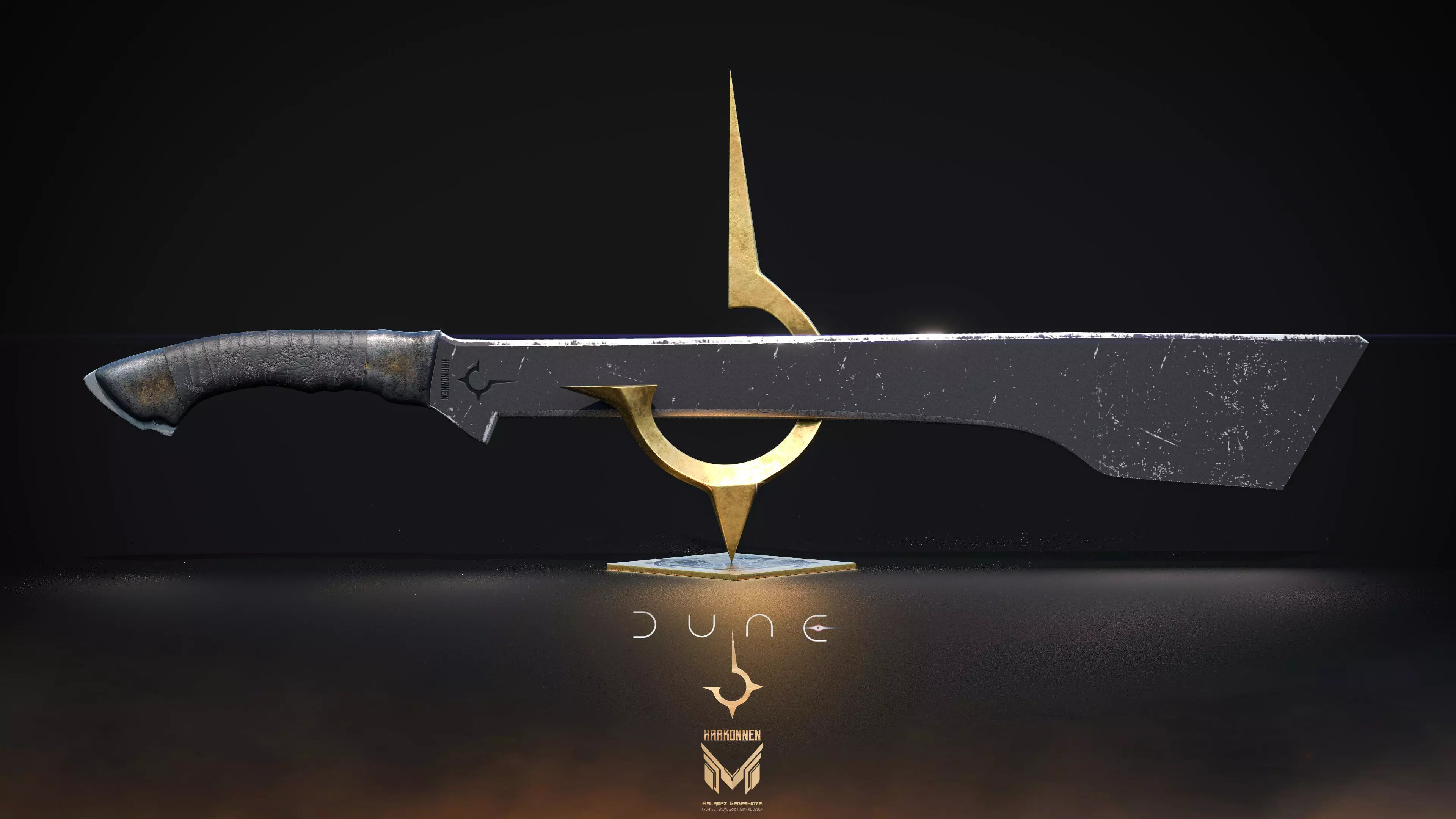 DUNE Sword of HARKONNEN Low-poly 3D model_0