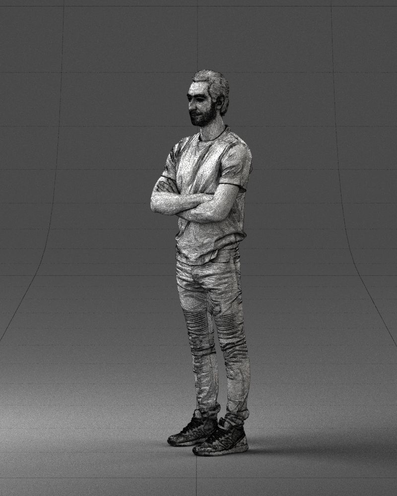 Male actor in dark tights 0381 3D model_8