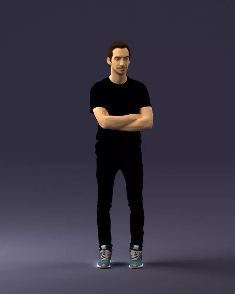 Male actor in dark tights 0381 3D model_0