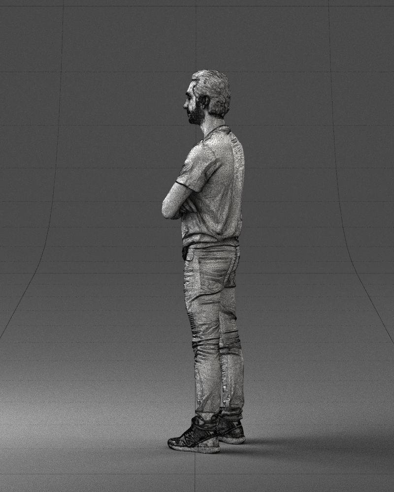 Male actor in dark tights 0381 3D model_14