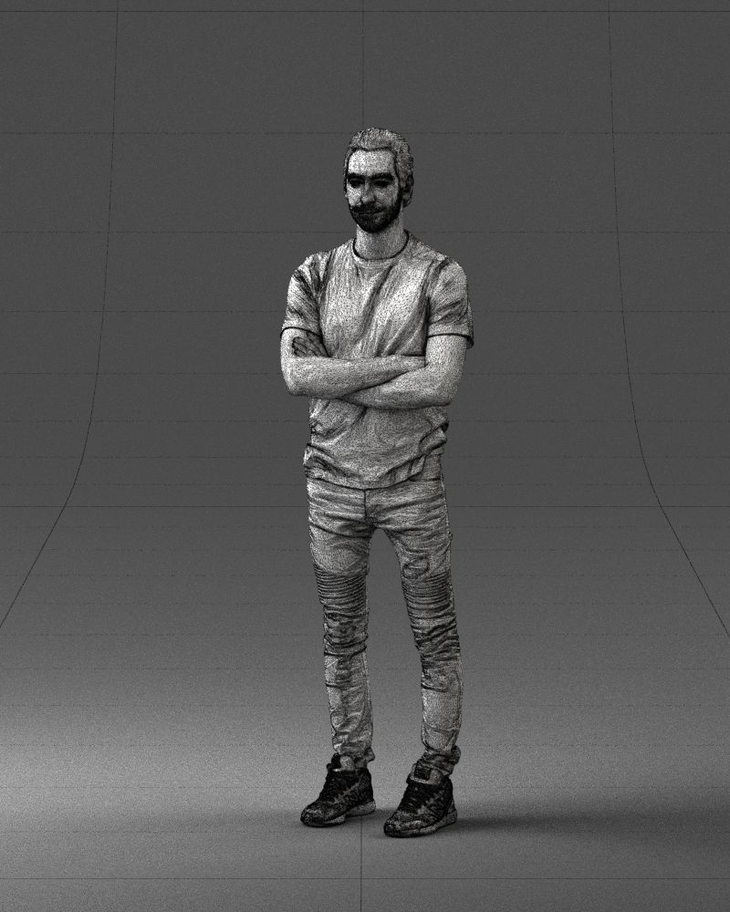 Male actor in dark tights 0381 3D model_5