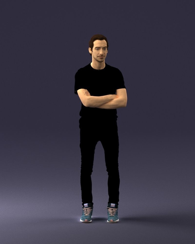 Male actor in dark tights 0381 3D model_36