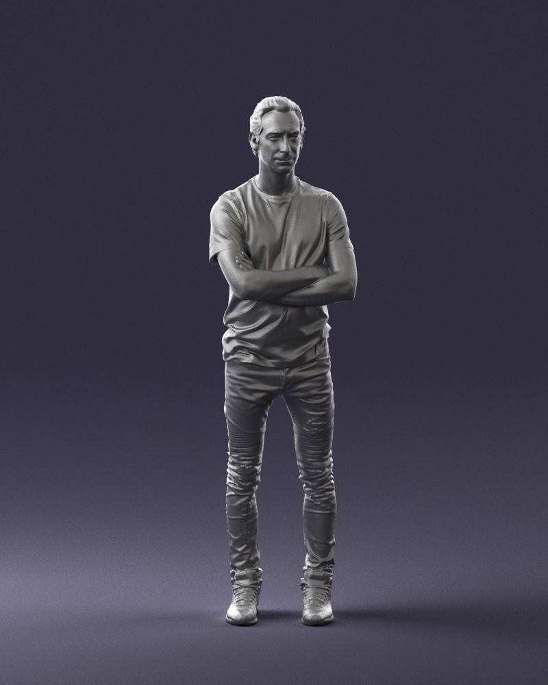 Male actor in dark tights 0381 3D model_1