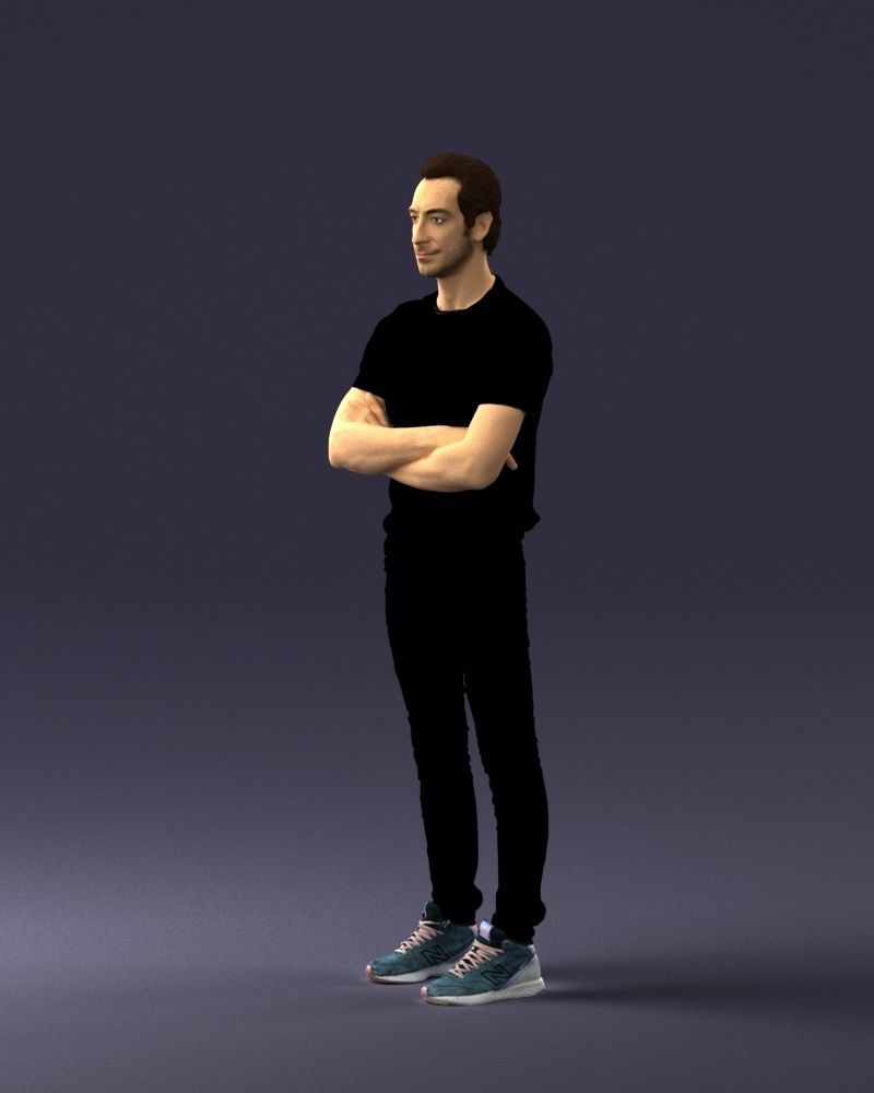 Male actor in dark tights 0381 3D model_6