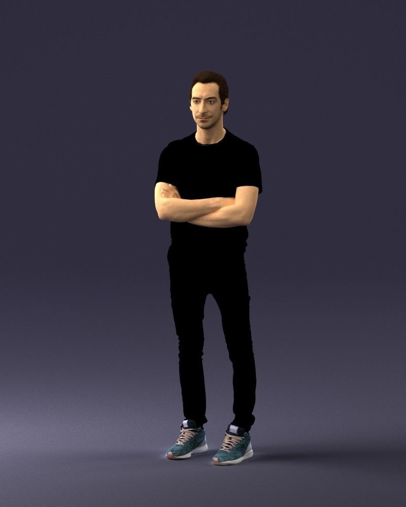 Male actor in dark tights 0381 3D model_3