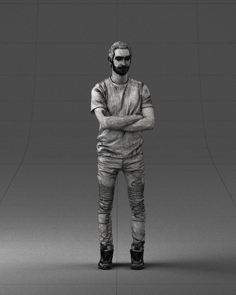 Male actor in dark tights 0381 3D model_2