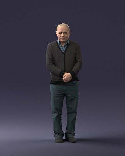 Grandfather in brown sweater 0663 3D model