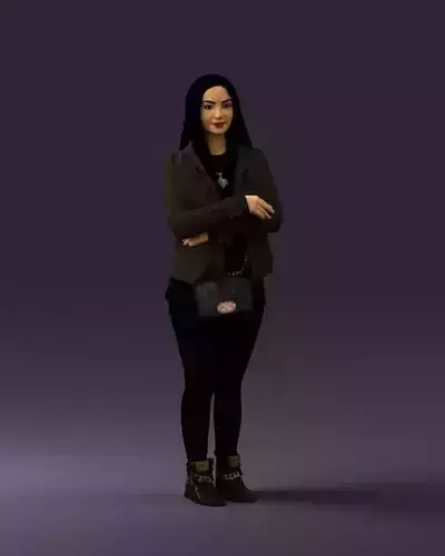 Woman in dark gray 0652 3D Print Ready 3D print model