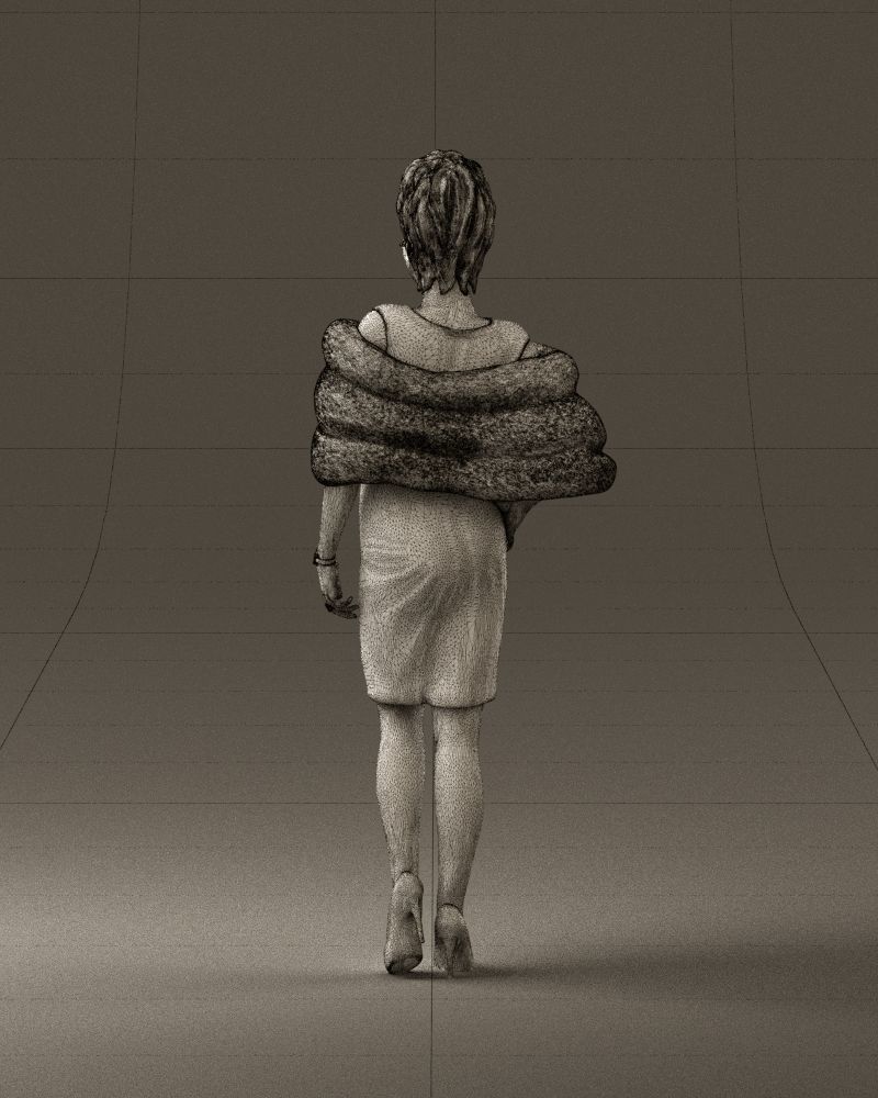 Woman in dark suit with fur 0653 3D Print Ready 3D print model_20