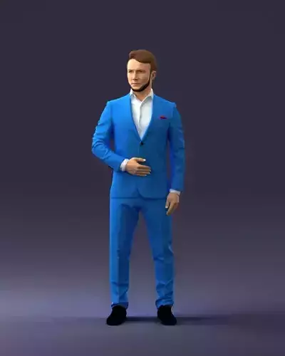 000074 Man in Blue Fashion Suit 0905