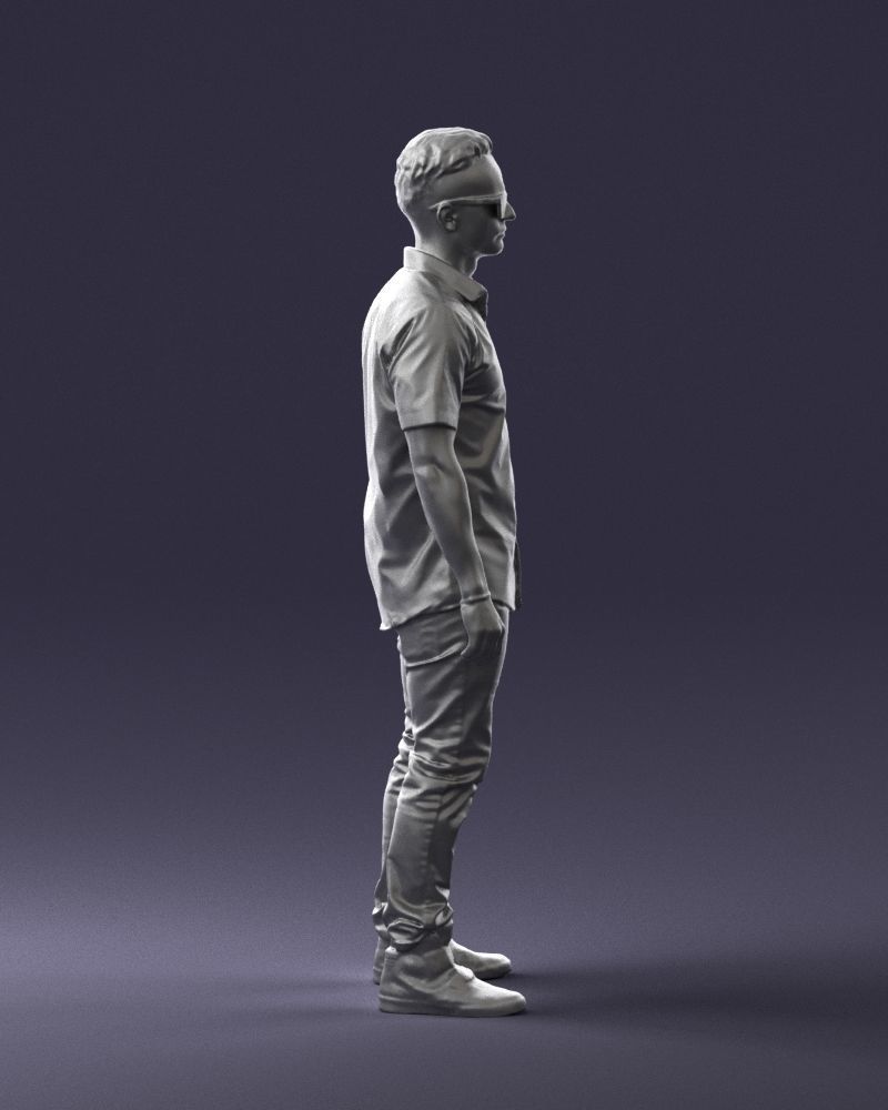 Man with glasses and a black shirt 0227 3D model_13