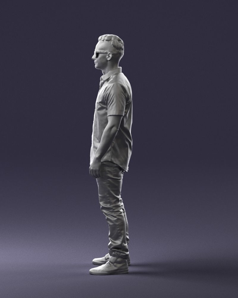 Man with glasses and a black shirt 0227 3D model_25