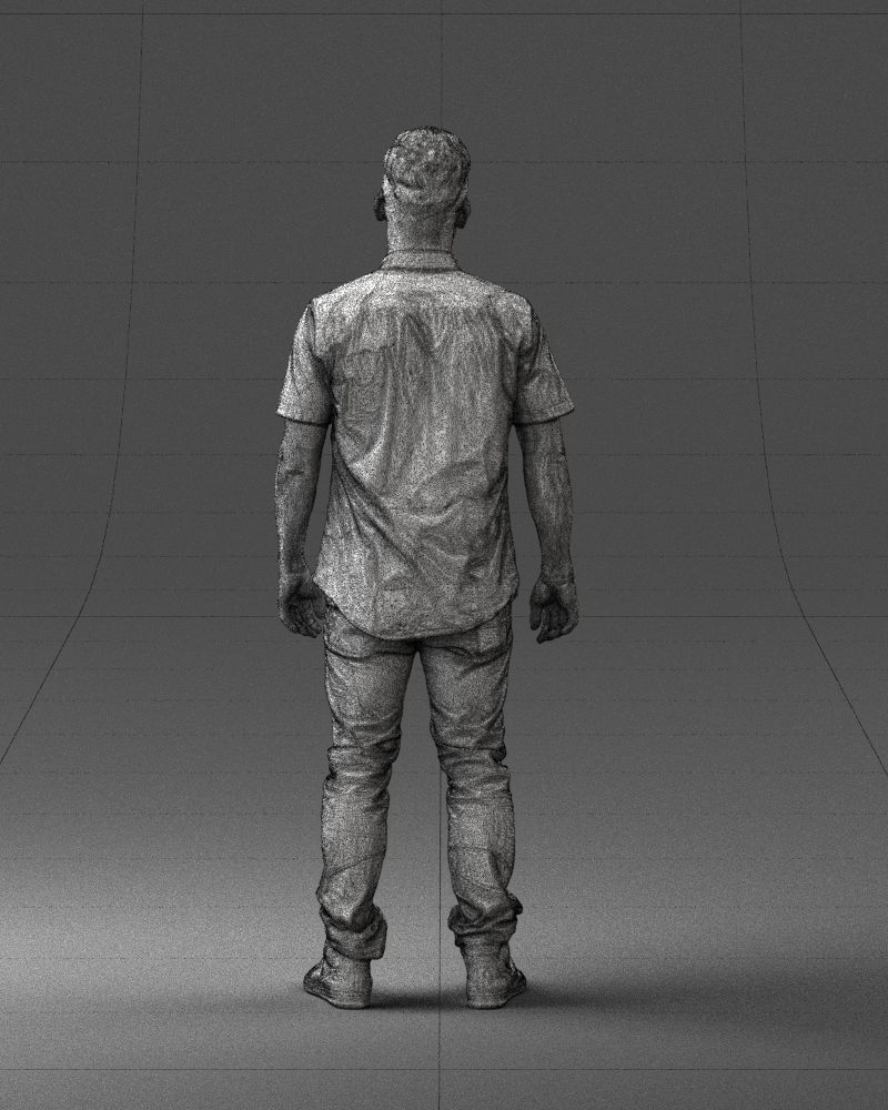 Man with glasses and a black shirt 0227 3D model_20