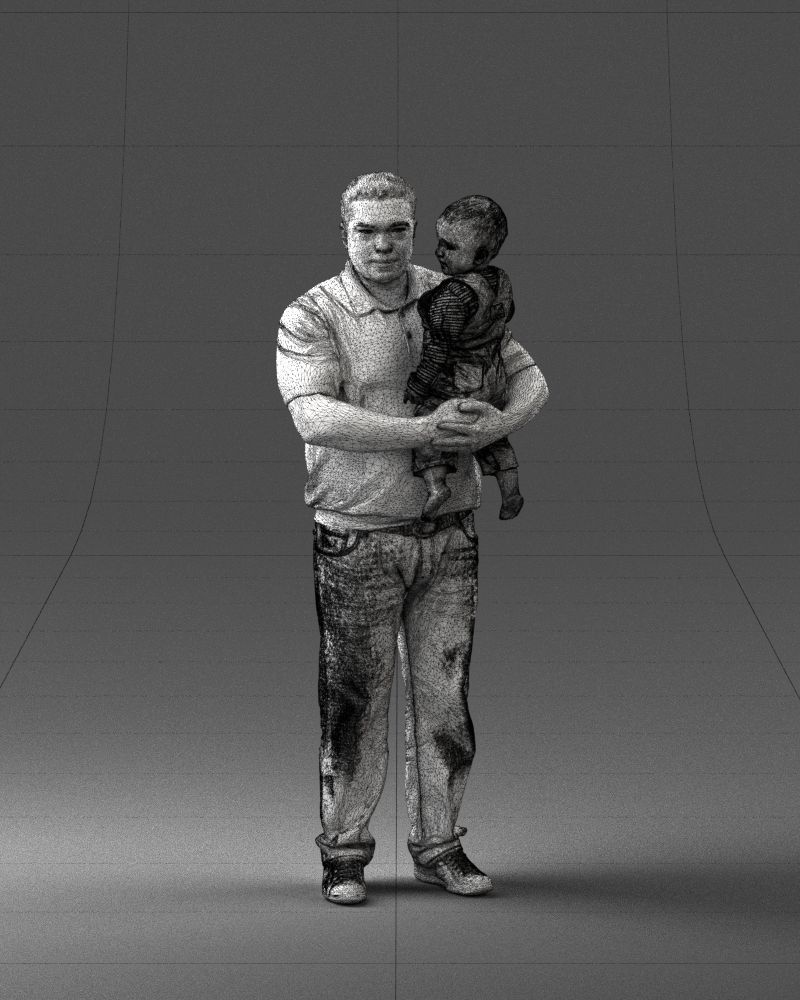 Man with child 0132 3D model_38