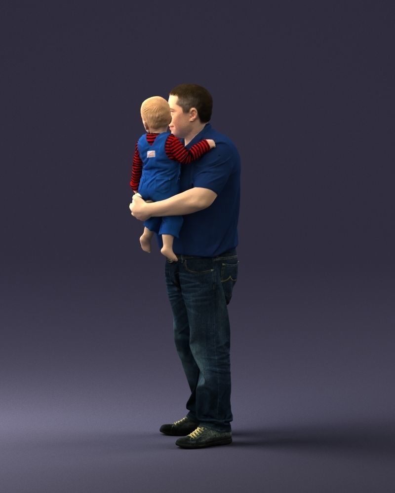 Man with child 0132 3D model_24
