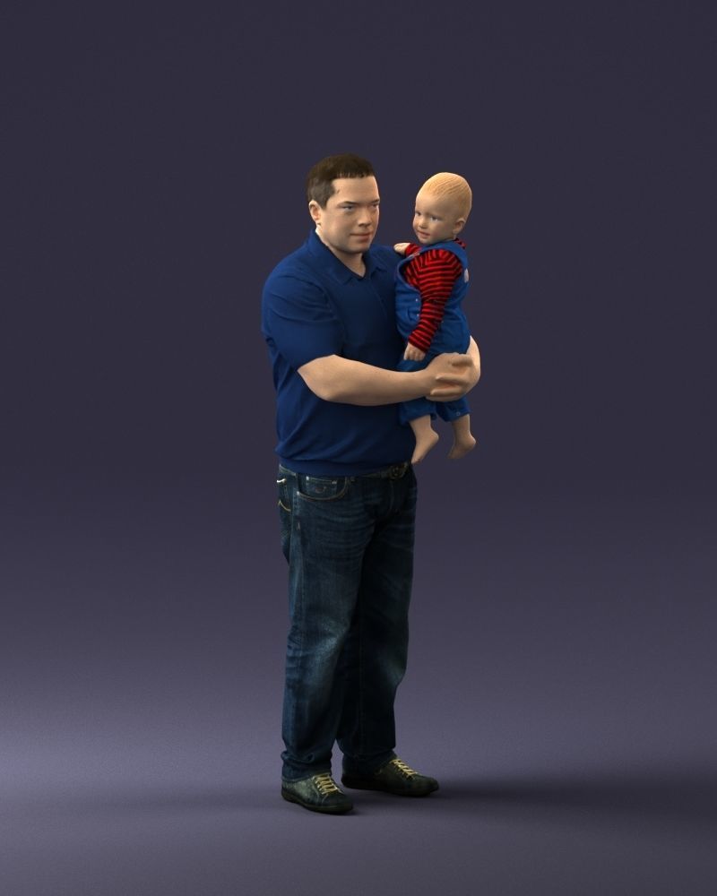 Man with child 0132 3D model_6