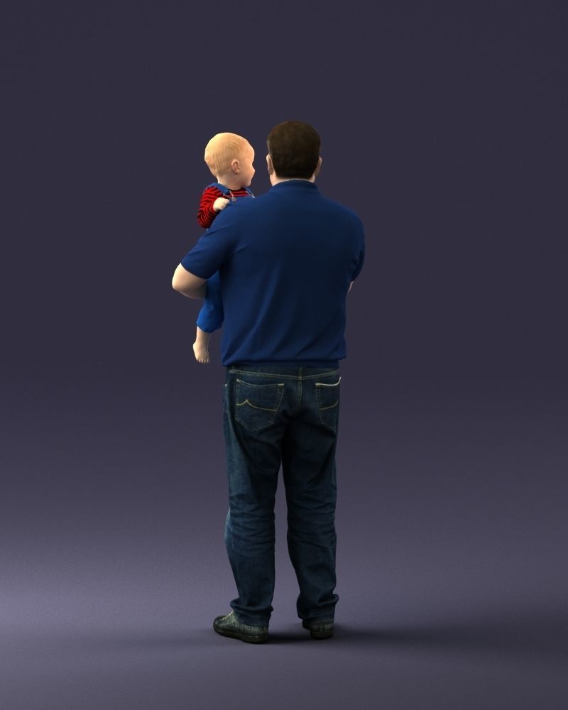 Man with child 0132 3D model_18