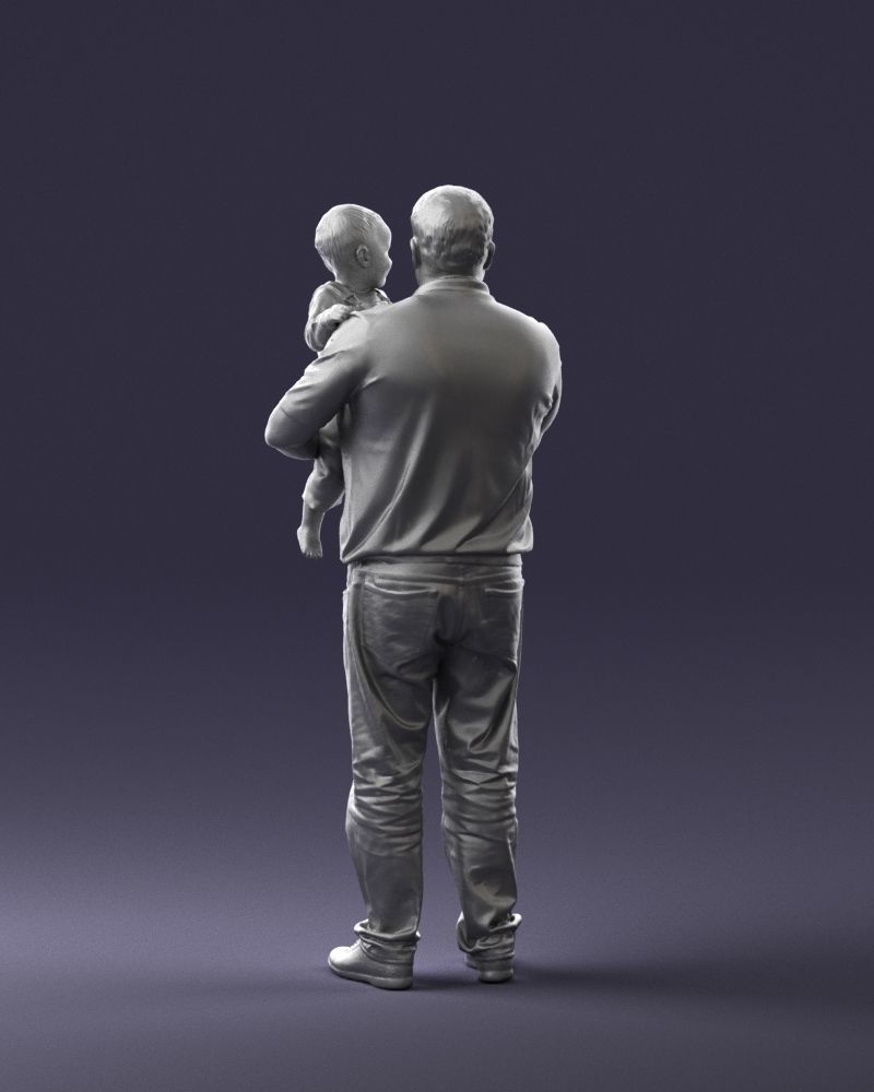 Man with child 0132 3D model_19