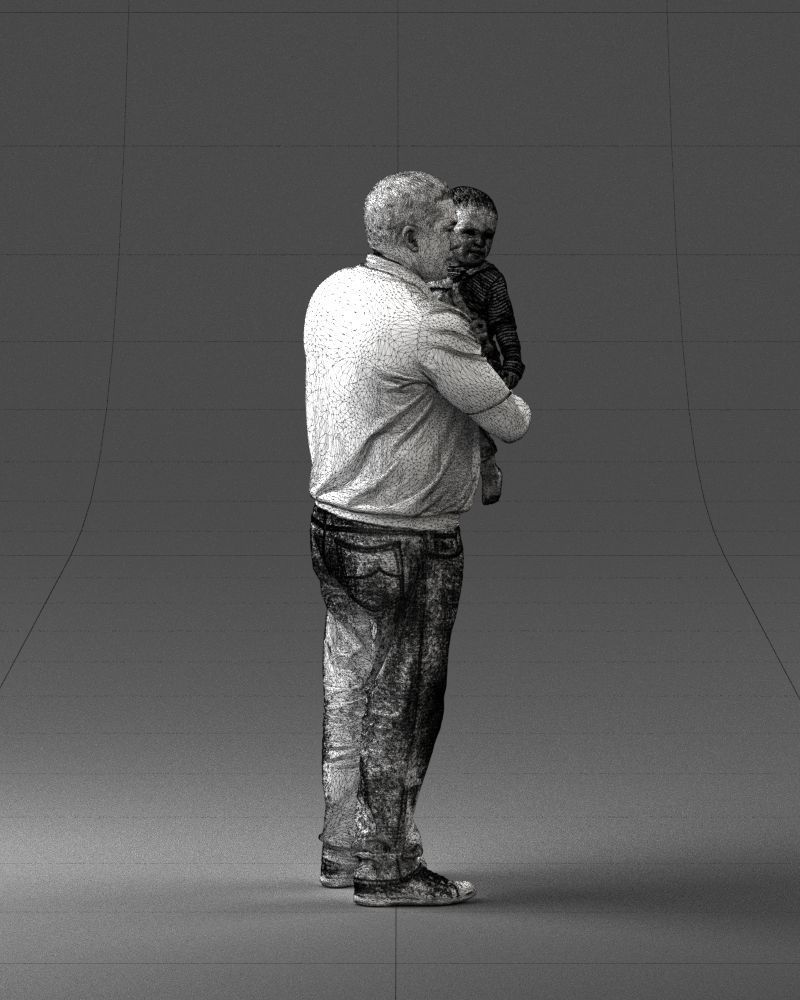 Man with child 0132 3D model_14