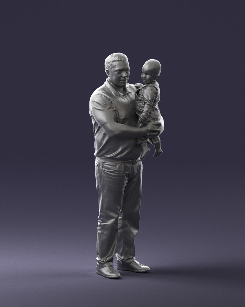 Man with child 0132 3D model_7