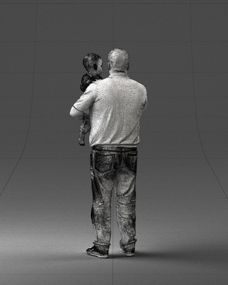 Man with child 0132 3D model_20