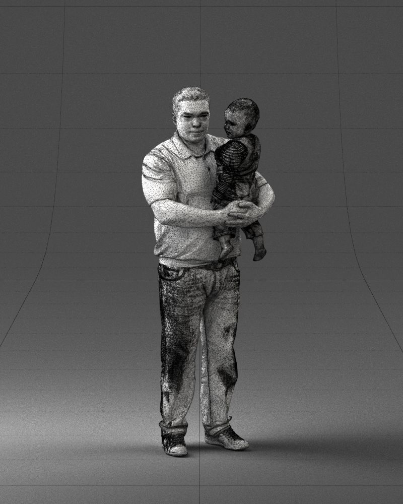 Man with child 0132 3D model_5