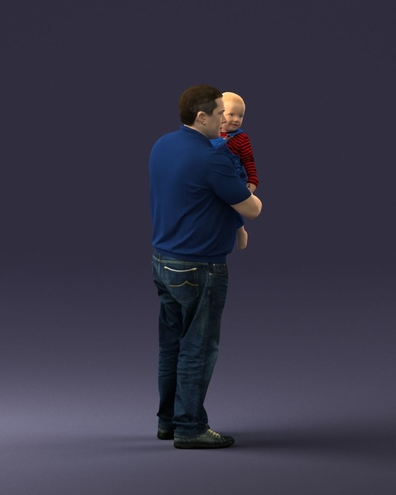 Man with child 0132 3D model_12