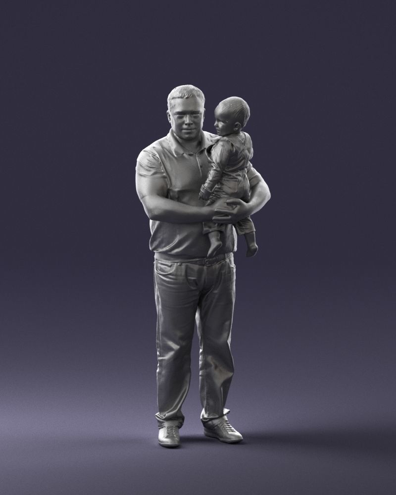 Man with child 0132 3D model_37