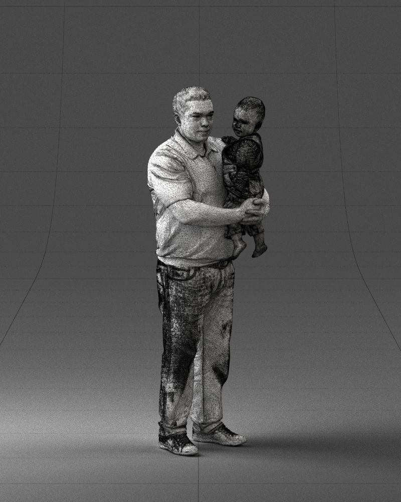 Man with child 0132 3D model_8