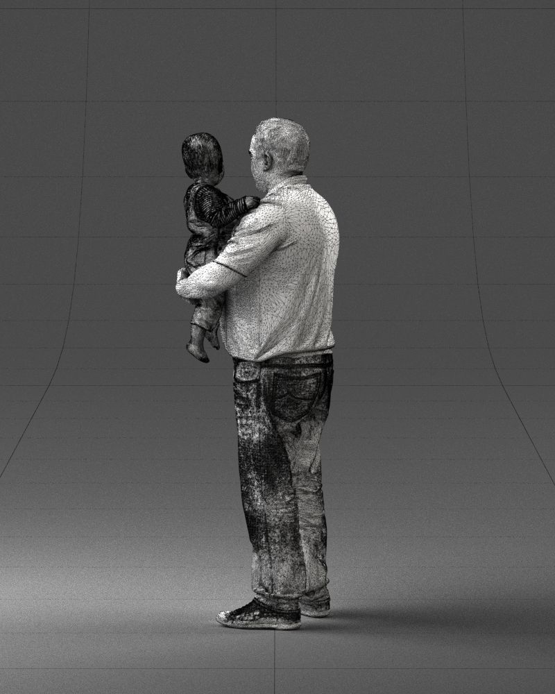 Man with child 0132 3D model_23