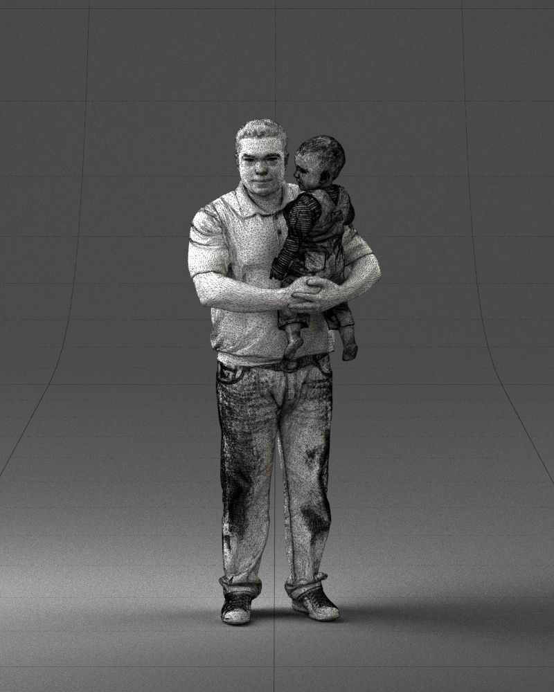 Man with child 0132 3D model_35