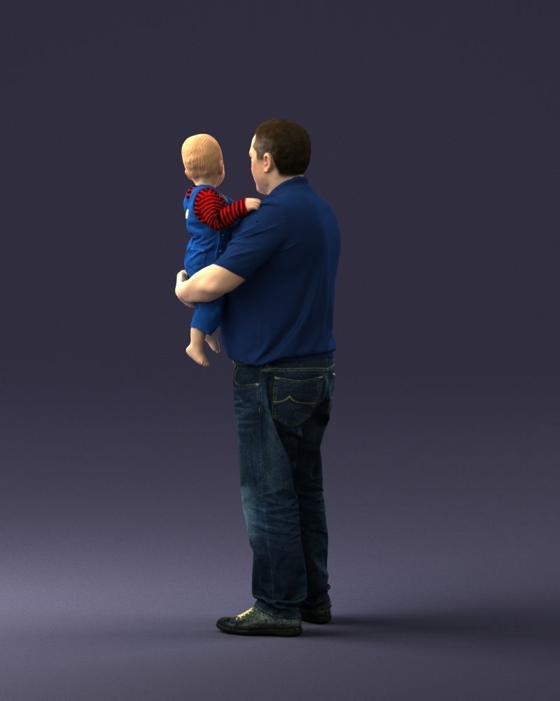 Man with child 0132 3D model_21