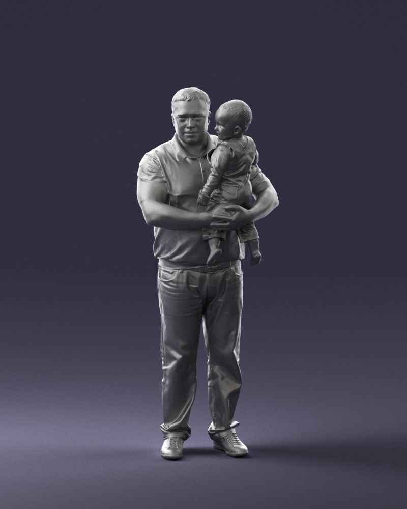 Man with child 0132 3D model_34