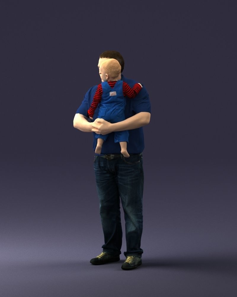 Man with child 0132 3D model_27