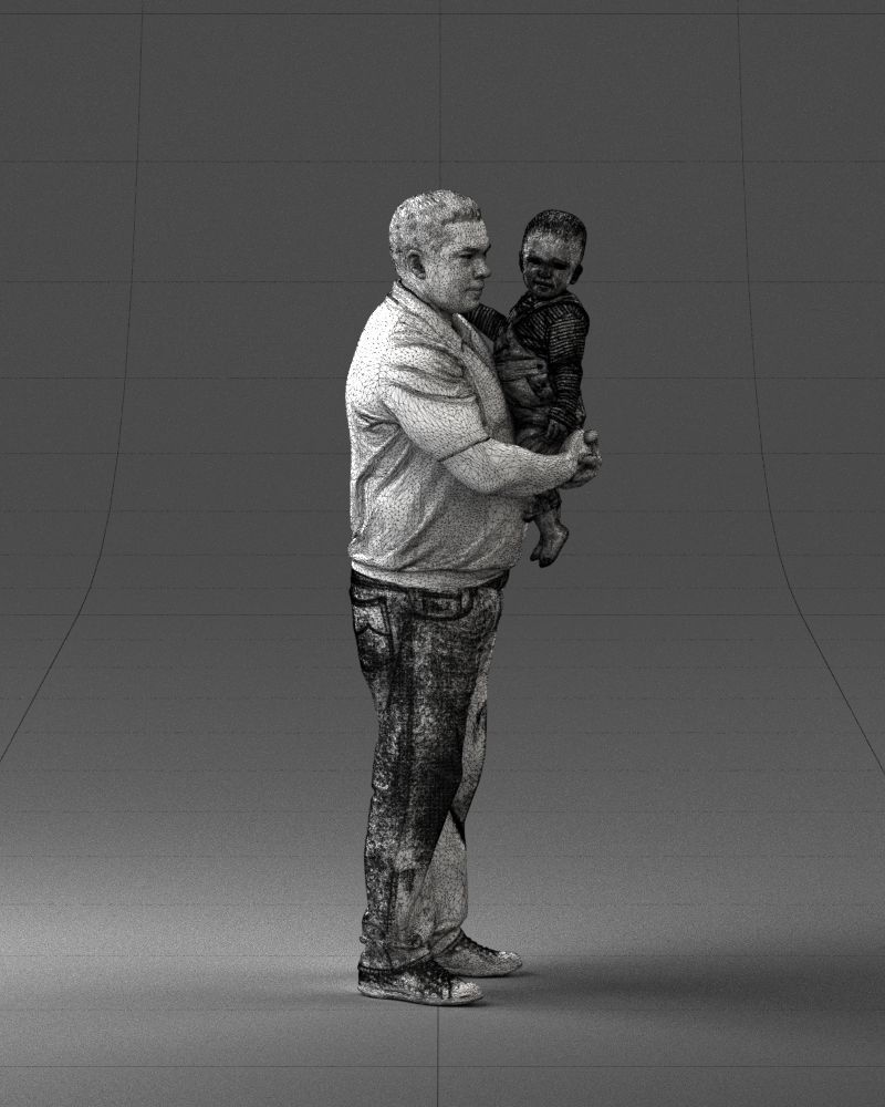 Man with child 0132 3D model_11