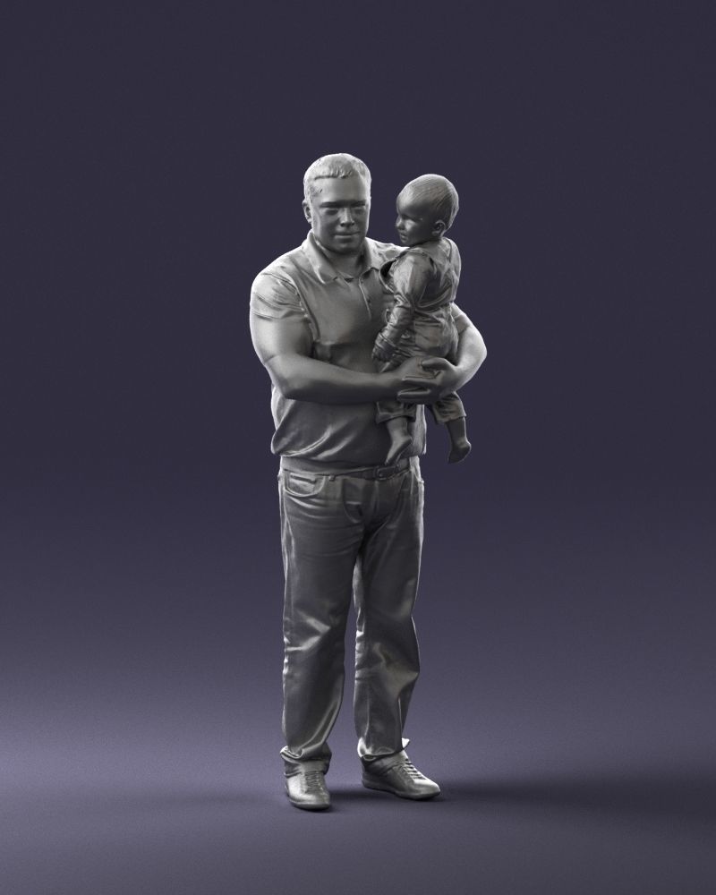 Man with child 0132 3D model_4