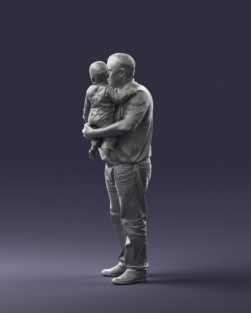 Man with child 0132 3D model_25