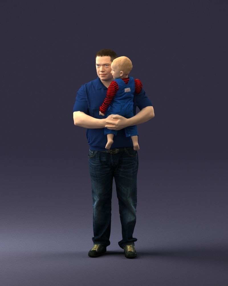 Man with child 0132 3D model_30