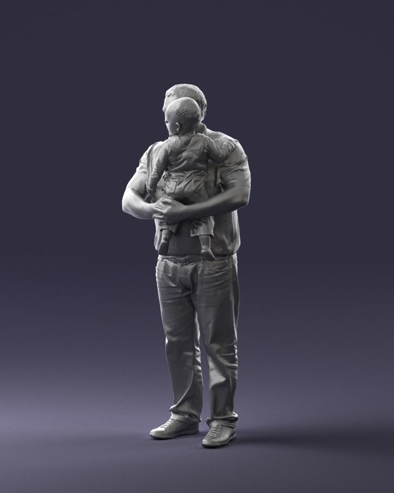 Man with child 0132 3D model_28