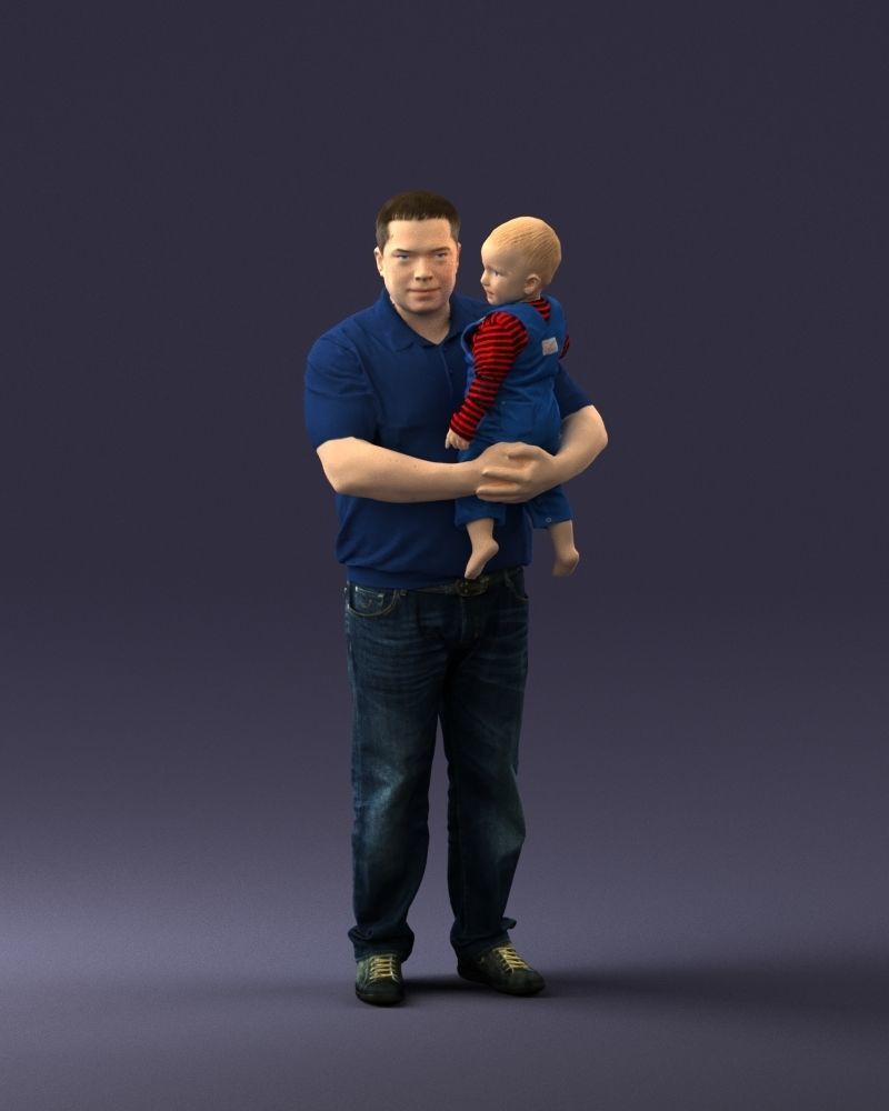 Man with child 0132 3D model_36