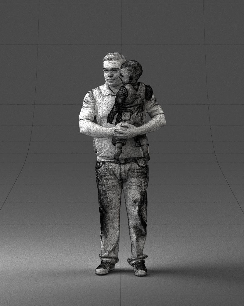 Man with child 0132 3D model_32
