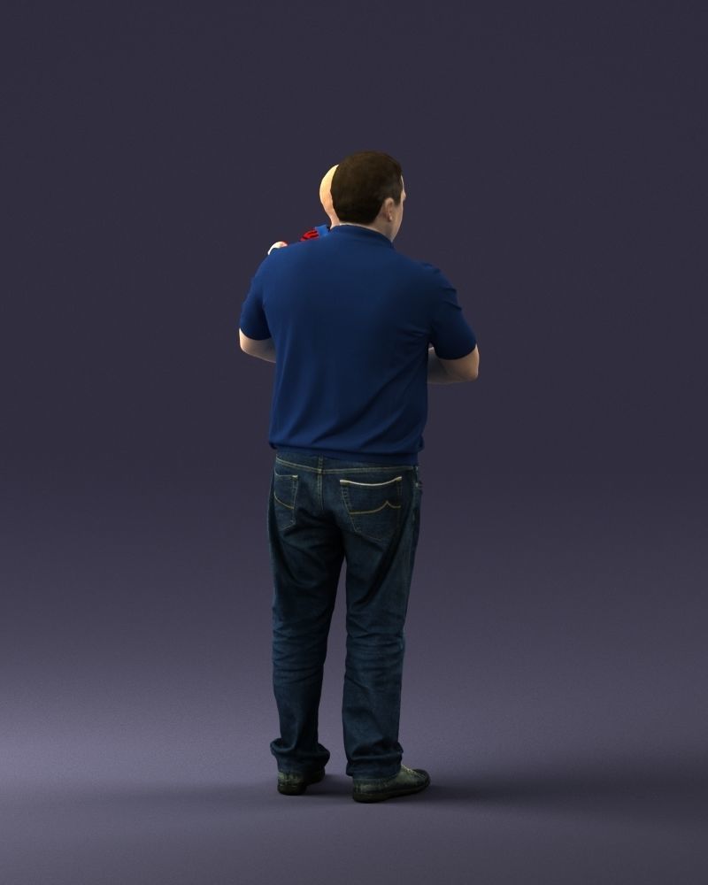 Man with child 0132 3D model_15