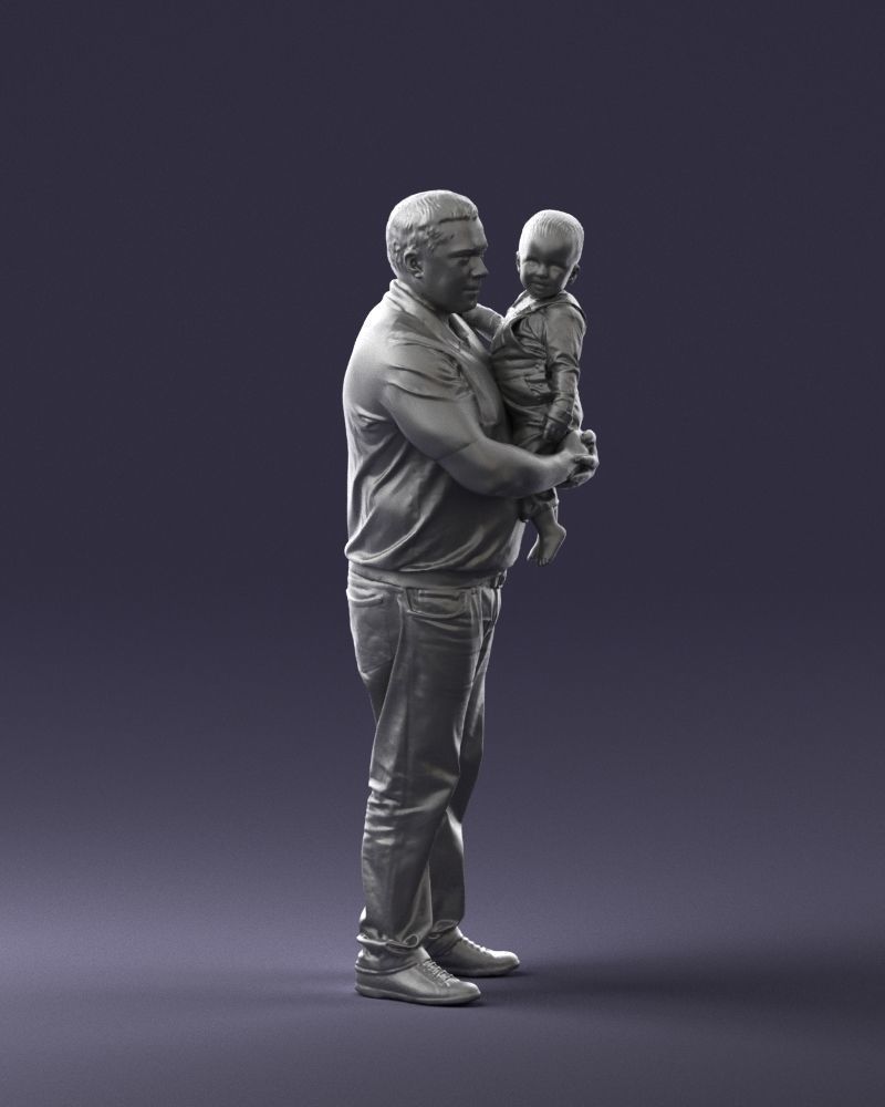 Man with child 0132 3D model_10