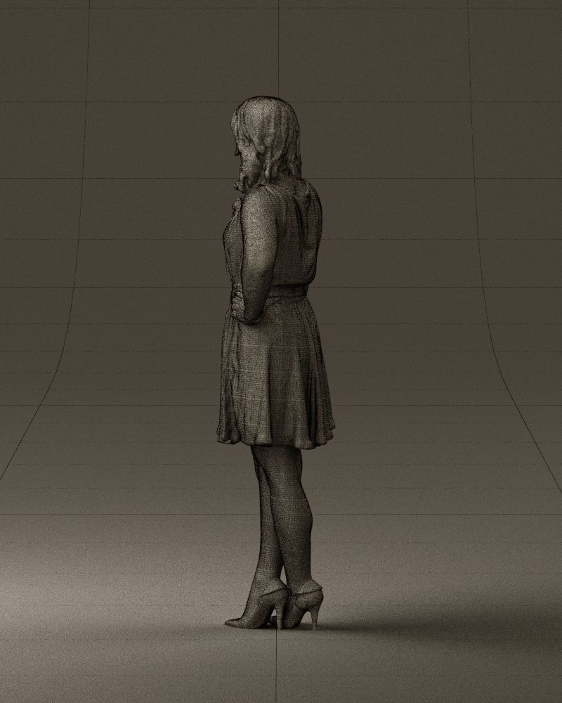 Woman in white blue dress 0685 3D Print Ready 3D print model_23