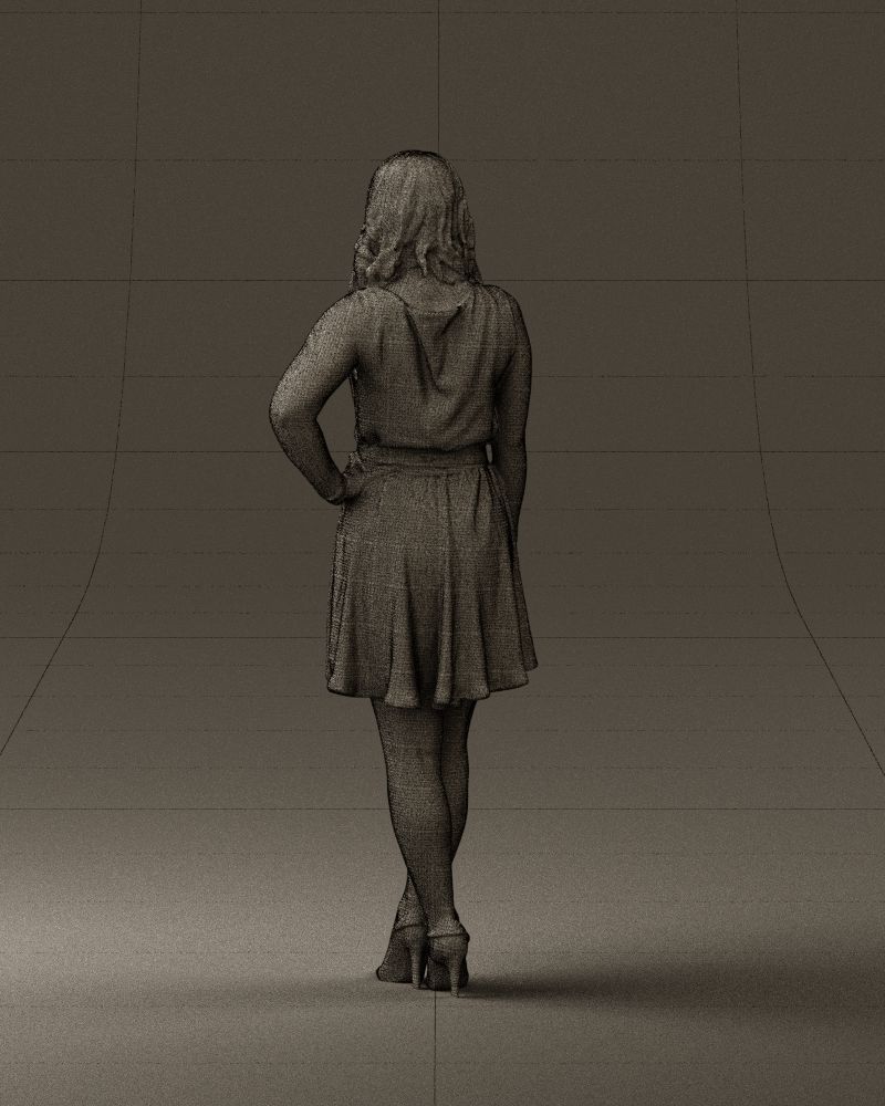 Woman in white blue dress 0685 3D Print Ready 3D print model_20