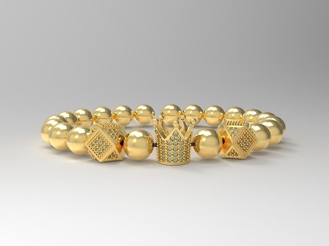 Gold King Crown Bracelet  3D print model